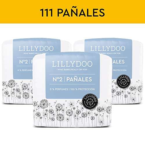 Pañales hipoalergénicos LILLYDOO, talla 2 (4-8 kg), 3 paquetes de 37 pañales  (111 pañales) (FSC Mix » Chollometro