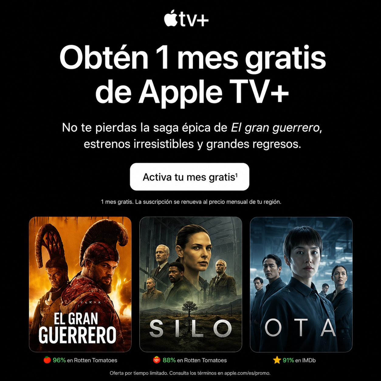 GRATIS :: 1 Mes de Apple TV+