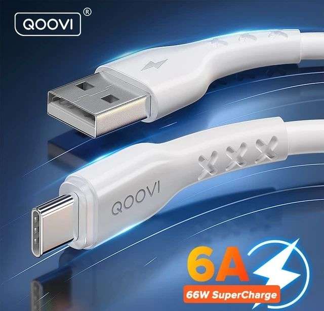 QOOVI-Cable USB tipo C 6A para móvil