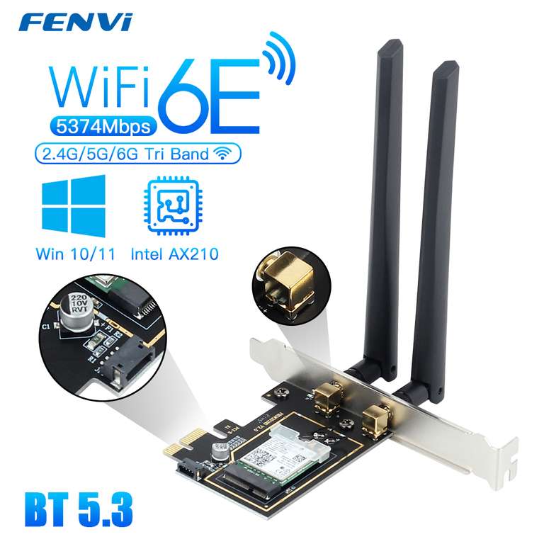 Adaptador pci-e Wifi 6E con BT 5.3