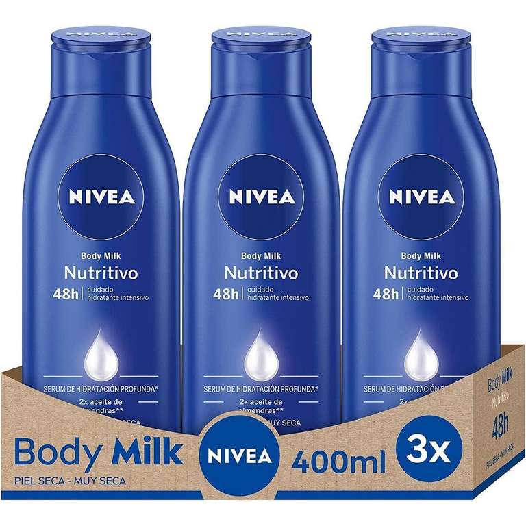 Triplo NIVEA Body Milk Loción Corporal Nutritivo 400ml