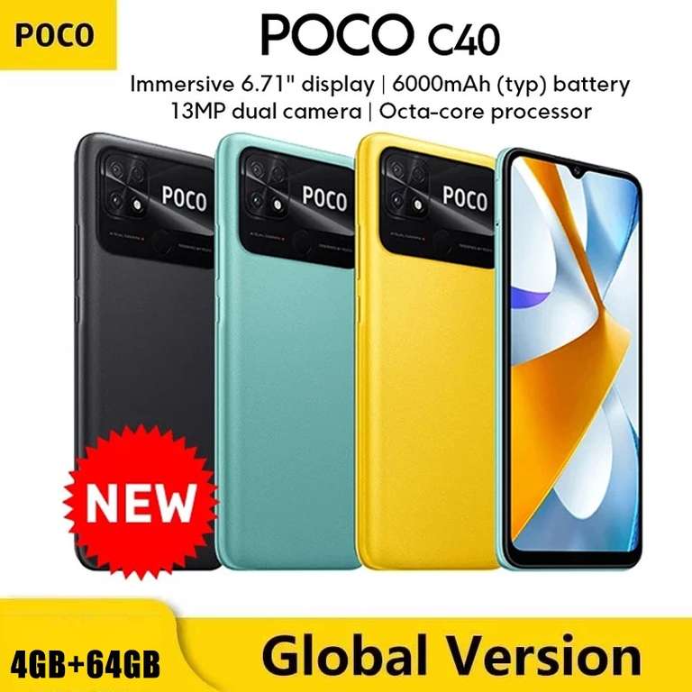 POCO C40 4GB/64GB 6000mAh Global
