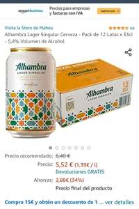 Alhambra Lager Singular Cerveza