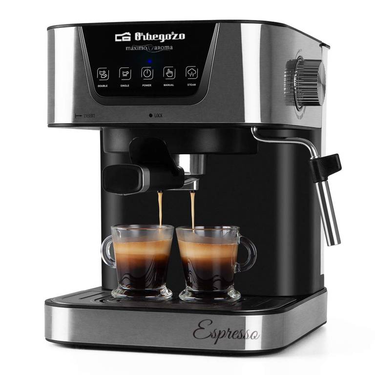 Orbegozo EX 6000, Cafetera express, 1050 W, depósito de agua extraíble 1,5 litros, 20 bar
