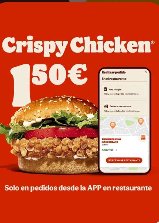 Crispy Chicken por sólo 1,50€