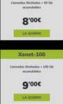 Xenet Nuevas tarifas y novedad: Gb acumulables.Cobertura Movistar/Orange. Ilimitadas y 50Gb/ilimitadas y 100GB=9€