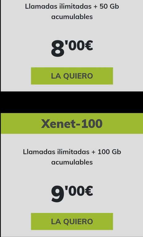 Xenet Nuevas tarifas y novedad: Gb acumulables.Cobertura Movistar/Orange. Ilimitadas y 50Gb/ilimitadas y 100GB=9€