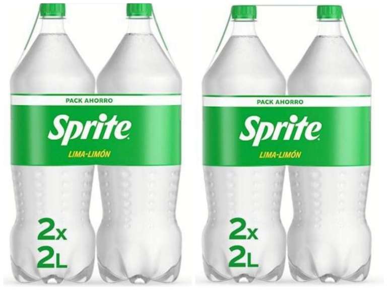4 botellas Sprite Lima-Limón, Bajo en Azúcares y Calorías, 2x Pack 2 botellas de 2L [1'12€/ud]