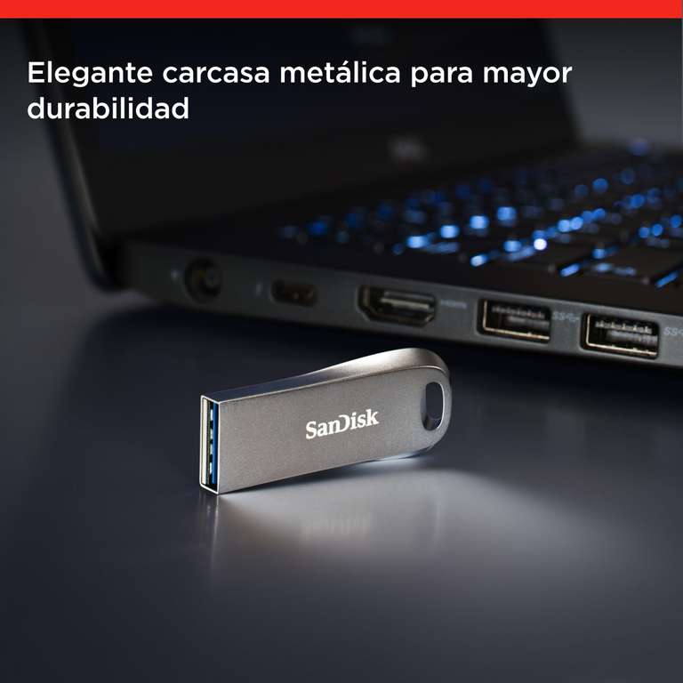 SanDisk 256GB Ultra Luxe Memoria flash, USB 3.2, con velocidades de transferencia hasta 400MB/s
