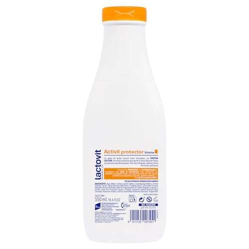 3x Lactovit Gel de Ducha Protector Activit, Cuida el Microbioma, con Protein Calcium y Lactobacillus F, Pieles Sensibles. 550 ml [1'70€/ud]