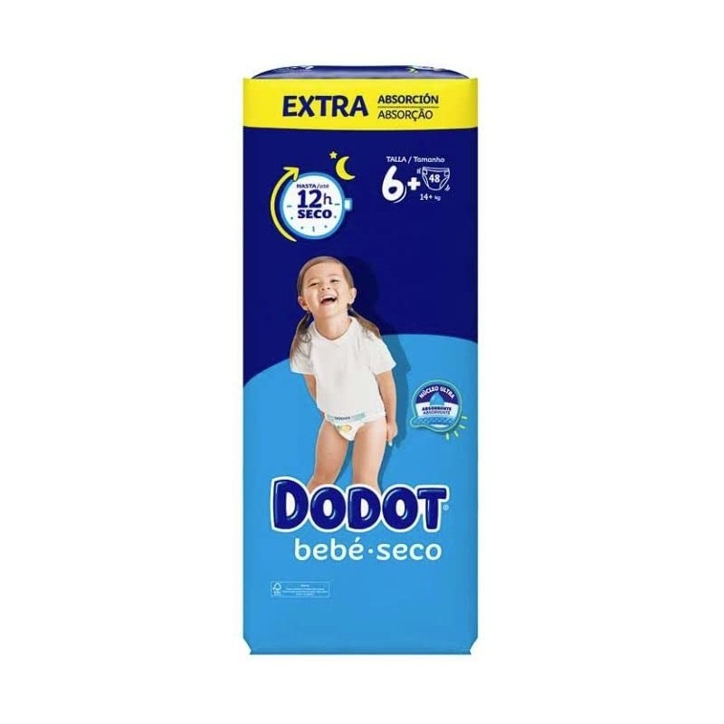 Pañal Infantil Dodot Bebe Seco Value Talla 6+ 14-20 Kg 48 Unidades Pack