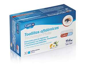 Care + Toallitas Oftálmicas con tecnología plata - higiene de párpados - 30 unidades individuales (compra recurrente)