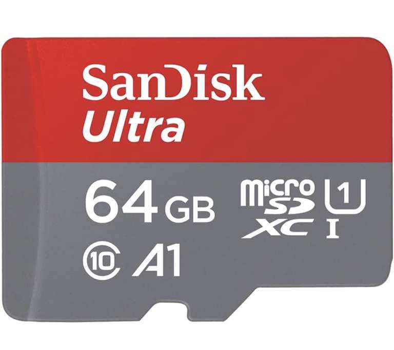 SanDisk 64GB Ultra Tarjeta de Memoria microSDXC con Adaptador SD, hasta 140 MB/s, Rendimiento de apps A1, UHS-I Clase 10, U1