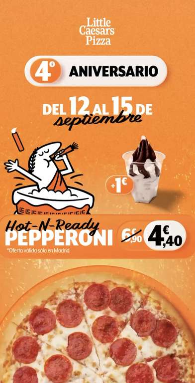 Pizza mediana de pepperoni little caesars a 4.4€