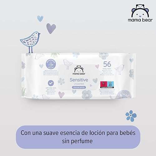 Marca  - Mama Bear Ultra Sensitive, Toallitas humedas para bebé, Sin  fragancia, 1080 Unidad (18 Paquete de 60) : : Bebé