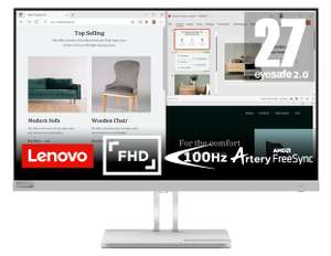 Lenovo L27e-40 - Monitor 27" FullHD (VA, 100 Hz, 4 ms, HDMI, VGA, FreeSync, Soporte para teléfono) Ajuste de inclinación - Gris