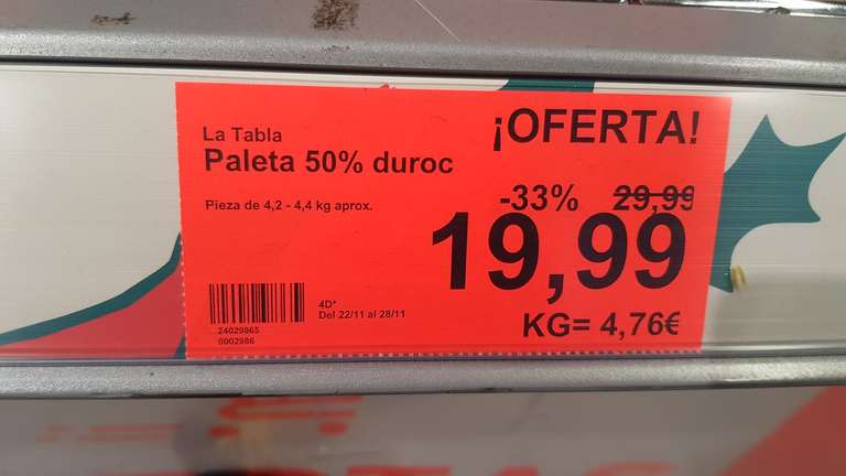 Paleta 50% Duroc en ALDI
