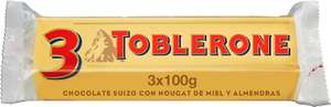 Toblerone Chocolate con Leche Suizo con Nougat de Miel y Almendras Pack 3 x 100g