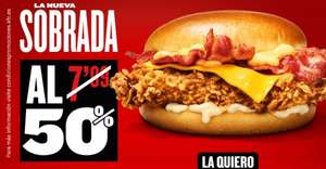 Oferta del mes: hamburguesa sobrada al 50%, por sólo 3'30€