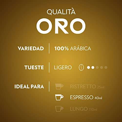 Lavazza, Qualità Oro, 100 Cápsulas de Café Compatibles con Máquinas Nespresso Original