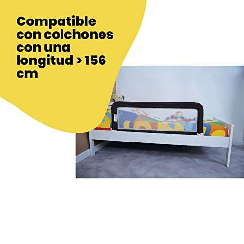 Barandilla de cama portátil plegable. Dimensiones cuando está desplegado: 106 x 37 x 42,5 cm