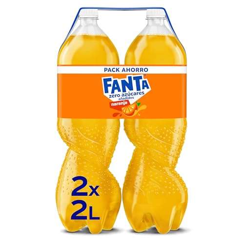 2 x Fanta Naranja, Zero Azúcares Añadidos, Pack 2 botellas de 2L [Total 8L. Unidad 1'31€]