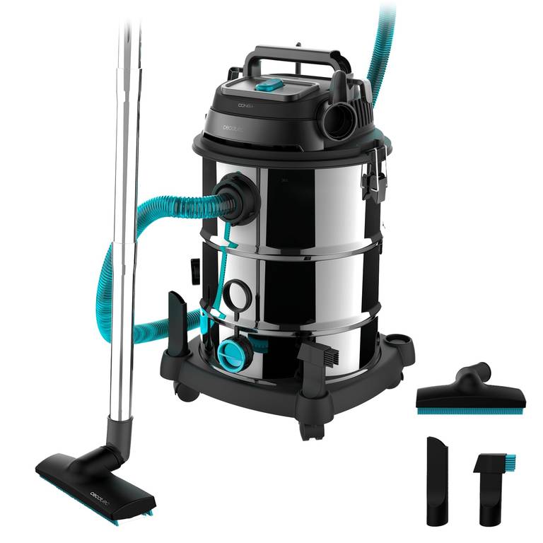 Cecotec Aspirador de Sólidos y Líquidos de 30L Conga Rockstar Wet & Dry Steel Neo Pro. 1600W, 23kPa, Sistema de Drenado, Doble Filtrado