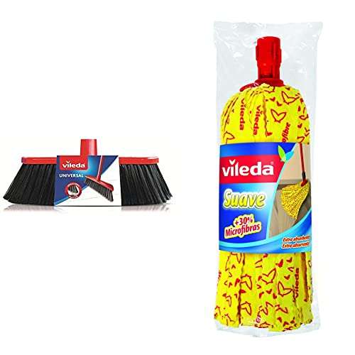 Recambio Cepillo Universal Vileda Rojo y Negro + Recambio Fregona 30% microfibras