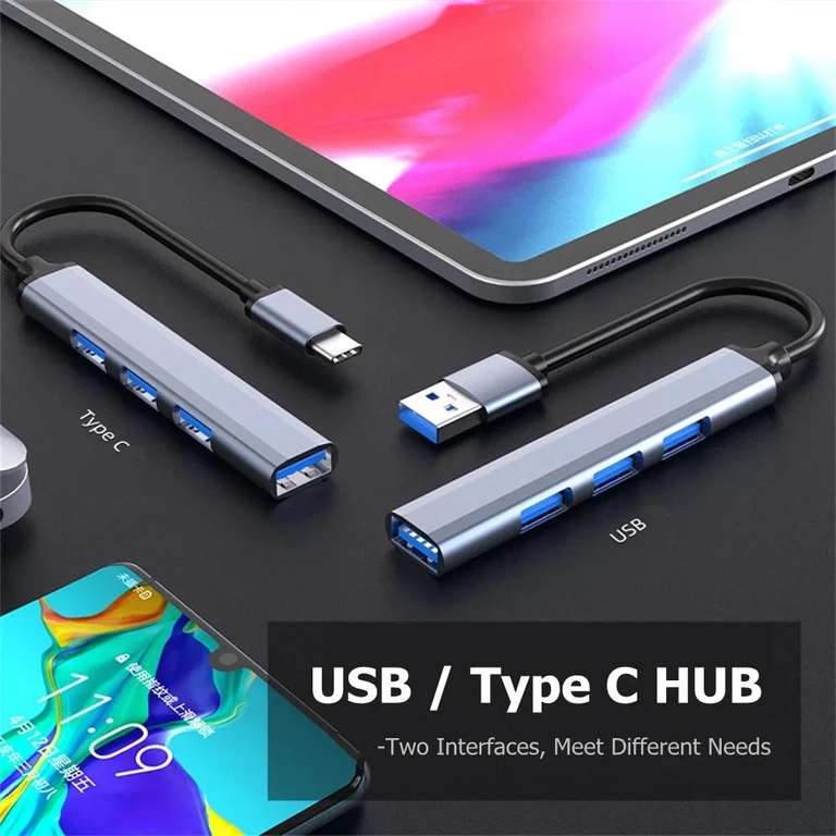 HUB USB -C a USB (1 USB 3.0 + 3 USB 2.0)