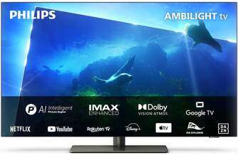 TV OLED 65" Philips 65OLED818/12 | EX Panel | GoogleTV | 120 Hz, 2x HDMI 2.1 | HDR10+, IMAX, 70W, Dolby Vision & Atmos, DTS & DTS:X