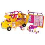 The Bellies from Bellyville - Mini bellies funny bus, muñeca mini Bonnie y un autobús amarillo