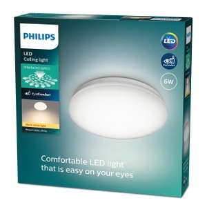 Philips Plafón LED de Techo Moire, 6W, 600 Lúmens, Luz Cálida 2700k, 22 cm Diámetro