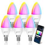 Pack de 6 bombillas E14 Wifi RGB Aigostar