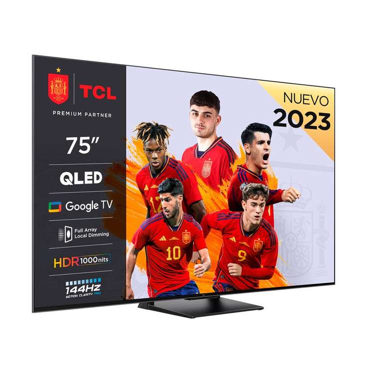 TV QLED 75" TCL 75C745 - VA FALD, 220 zonas | 144Hz, HDMI 2.1 | Google TV | Dolby Vision & Atmos