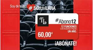 Teatro Lara abonos, Madrid-UN AÑO DE TEATRO POR 60€, 12 entradas de teatro en zona general