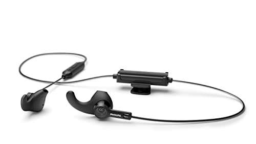 Philips Auriculares Deportivos Inalámbricos con Micrófono para Deporte y Fitness/Resistentes al Sudor y al Polvo, Cable Kevlar Reflectante