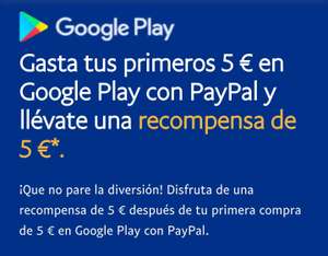 Gasta 5€ en Google Play y recibe 5€ en Paypal