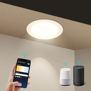 Downlight LED Empotrable Inteligente Wifi, 6W, CCT. Regulable de luz cálida360lm. Compatible Alexa y Google Home.