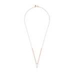Collar TOUS Les Classiques de oro rosa de 18kt con dos motivos con diamantes. Peso total: 0,08ct. Motivos: 0,4 cm. Largo: 45 cm.