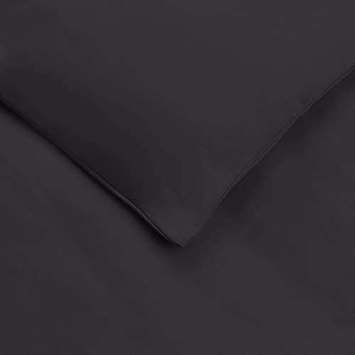 Juego de ropa de cama con funda de edredón, de satén, 230 x 220 cm / 50 x 80 cm x 2, Antracita