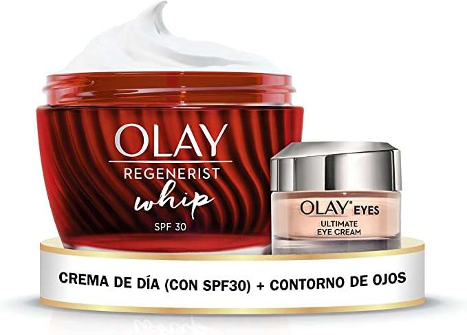 Olay Regenerist Whip Ligera Como El Aire Hidratante con SPF30 + Eye Cream para Ojeras, Arrugas y Bolsas