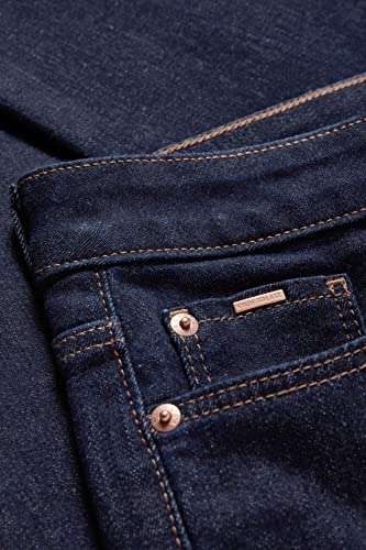 C&A Vaqueros de 5 bolsillos, informales, rectos, de cintura media, elásticos, de algodón, denim Aplicar cupón 60%