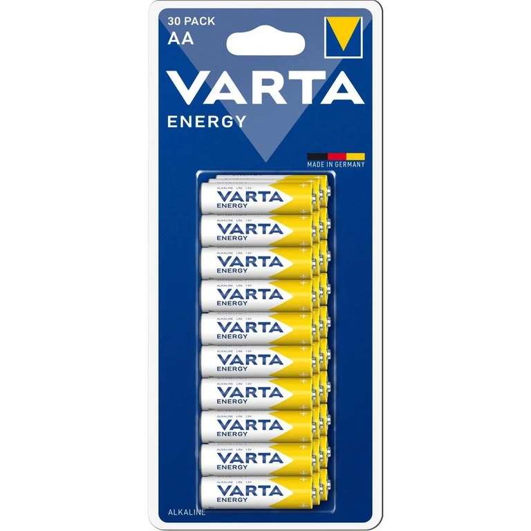 Paquete de 30 unidades Pilas Energy AA VARTA