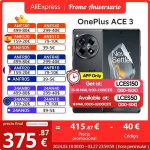 OnePlus ACE 3 5G 12GB/256GB [Desde España]
