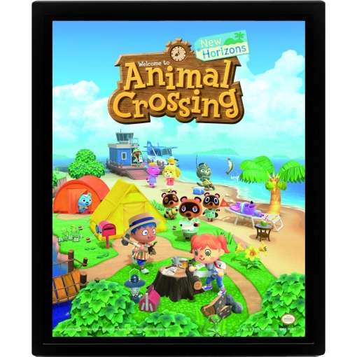 Póster 3D Animal Crossing New Horizons 29cm de alto x 24cm ancho