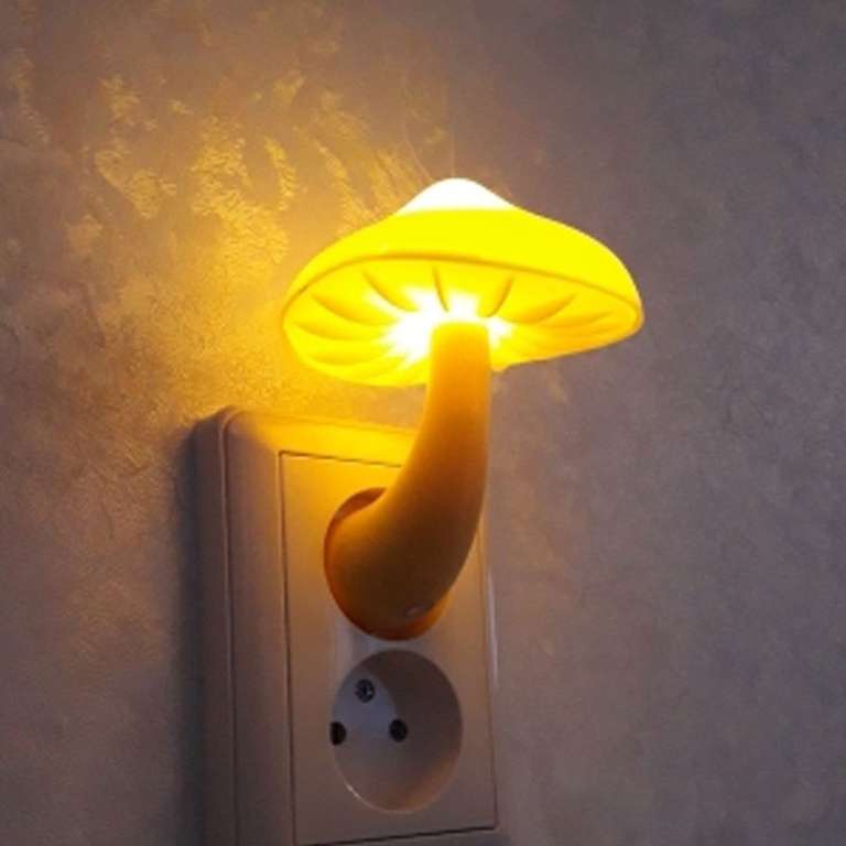 Lámpara/Luz Nocturna LED de pared con forma de seta