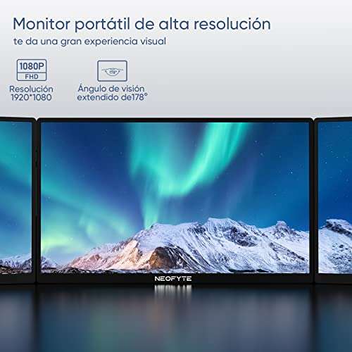 NEOFYTE by ARZOPA Monitor portátil, 14 Pulgadas Monitor portátil 1920 x 1080 FHD IPS Pantalla con HDMI