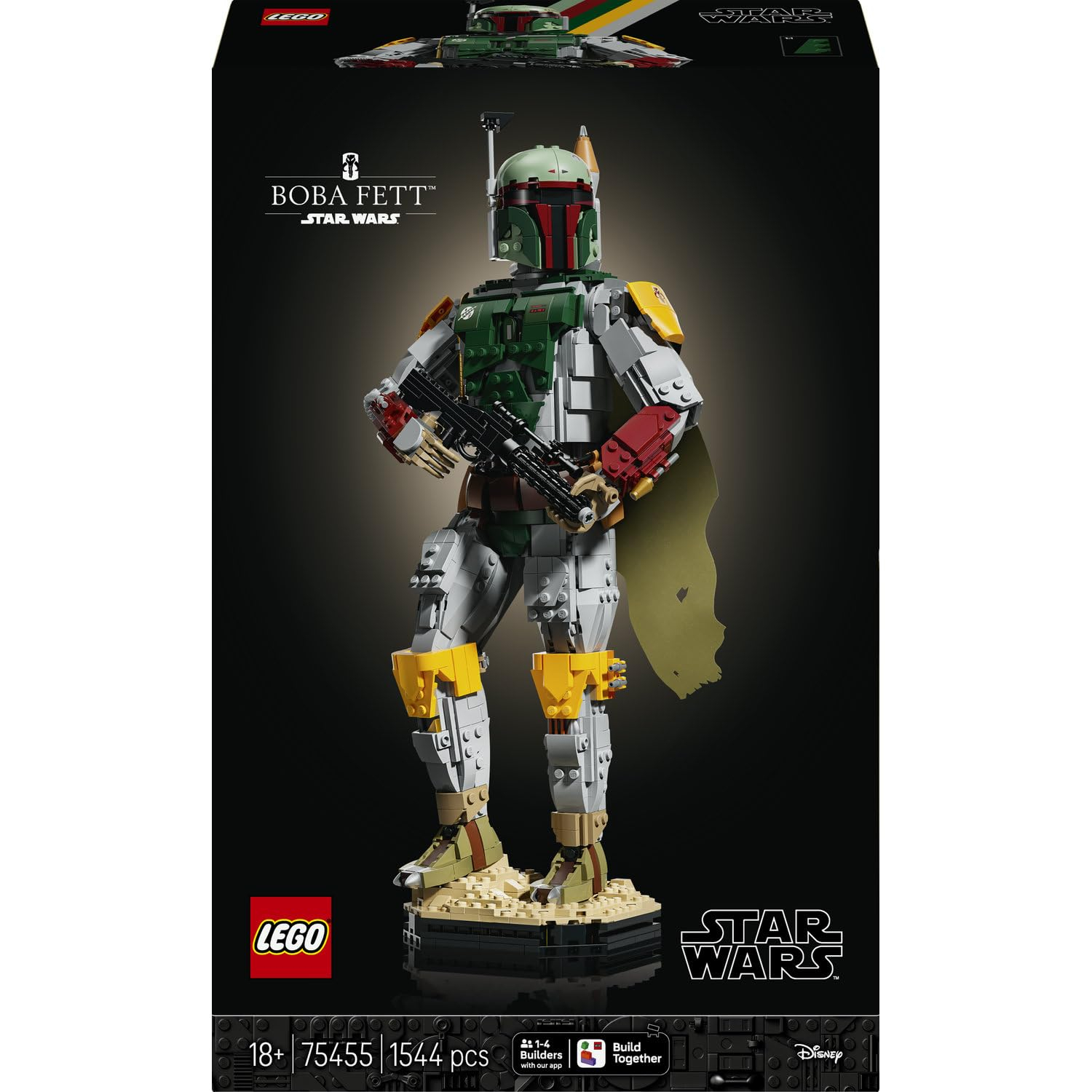 LEGO Star Wars Boba Fett 75455 Set Adultos (1544 piezas, figura armadura articulada, bláster y minifigura exclusiva, Amazon España)