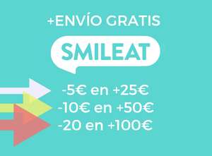 Descuentos en alimentación infantil ecológica de Smileat --> -5€ en +25€ // -10€ en + 50€ // -20€ en +100€ // envío gratis