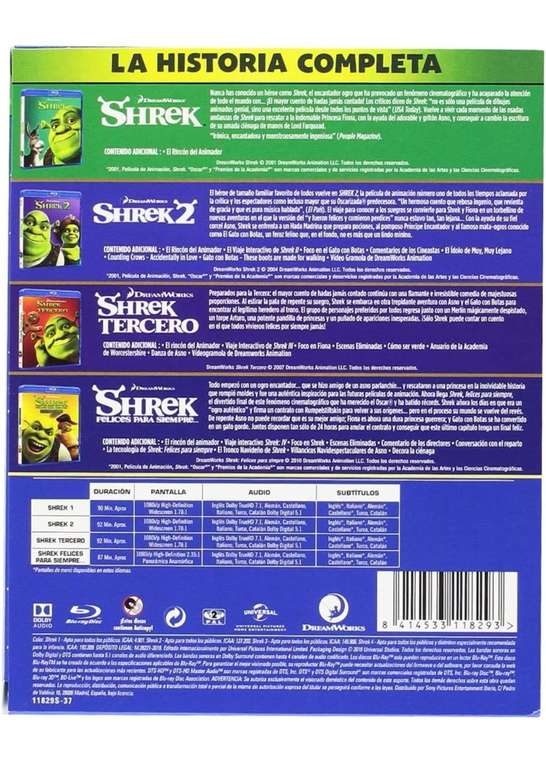 Shrek - Películas 1-4 [Blu-ray]